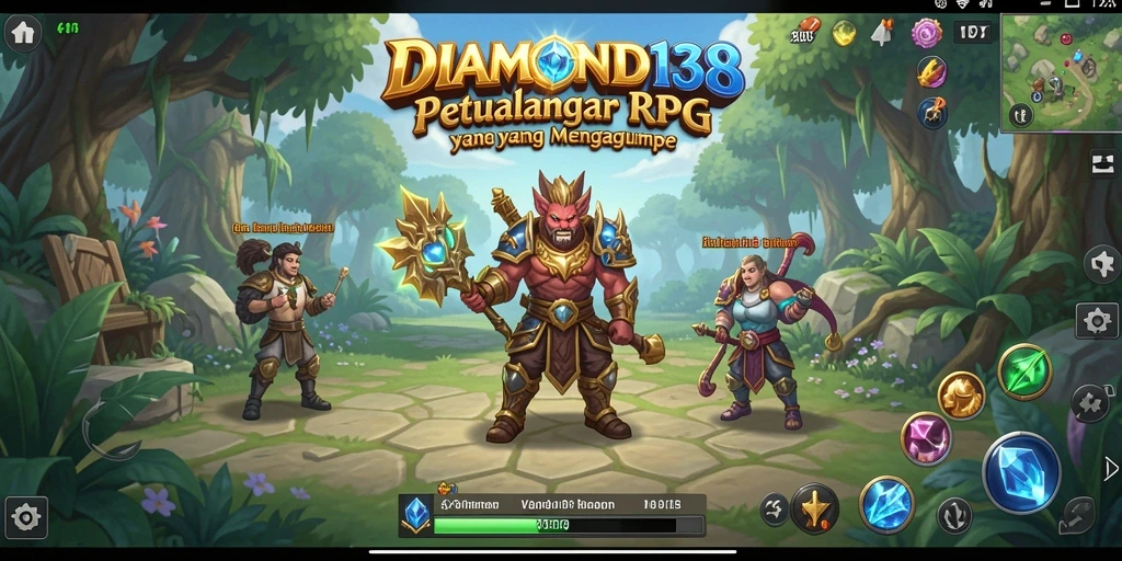 Tampilan screenshot gameplay DIAMOND138 menampilkan aksi pertempuran RPG yang mendebarkan.