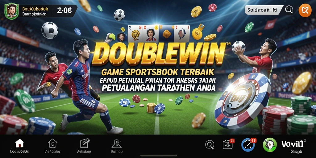 Screenshot gameplay DOUBLEWIN menampilkan antarmuka Sportsbook yang intuitif.