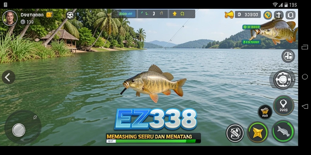Gameplay menarik dengan berbagai jenis ikan untuk ditangkap.