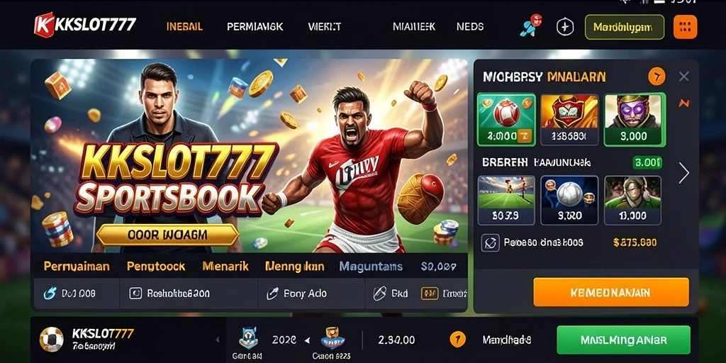 Tampilan menarik dari gameplay Sportsbook KKSLOT777 dengan fitur taruhan langsung.