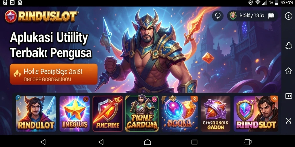 Tampilan screenshot RINDUSLOT menampilkan antarmuka pengguna yang sederhana dan intuitif.