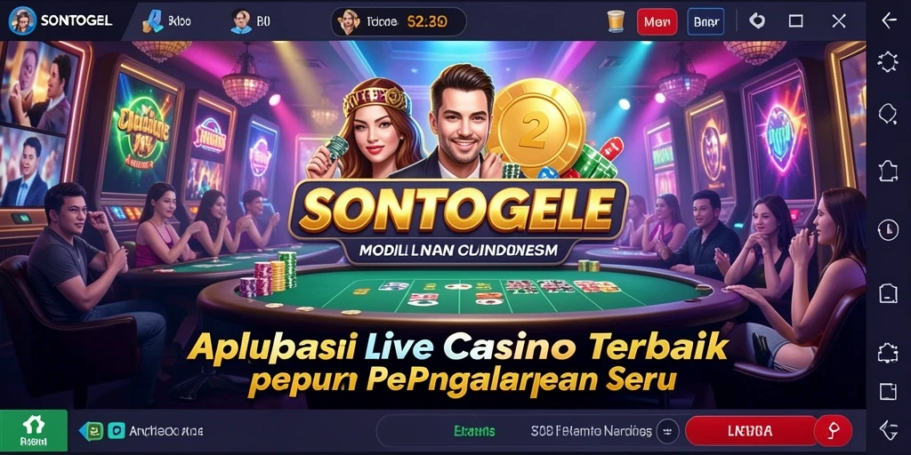 Screenshot gameplay SONTOGEL menampilkan dealer langsung di meja kasino.